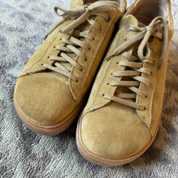 Birkenstock Bend Low Khaki Suede Leather Sneakers - Picture 9 of 12